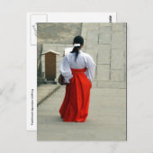 Japanerin Rot Postkarte (Vorne/Hinten)