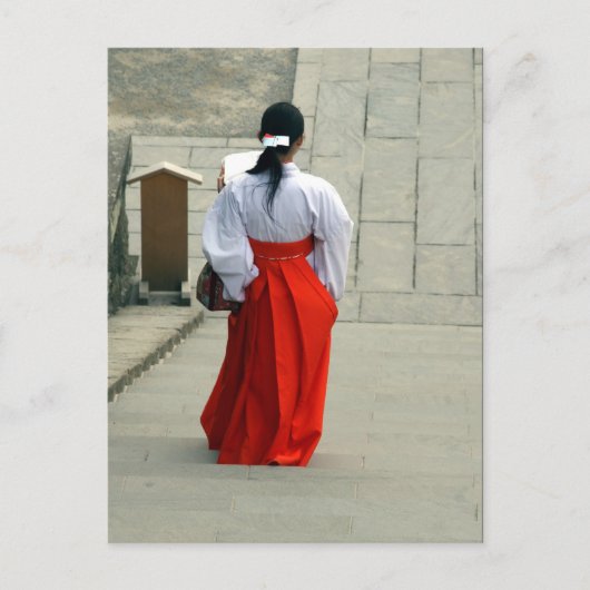 Japanerin Rot Postkarte (Vorderseite)