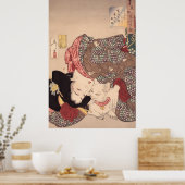 Japanerin und Katzenkunst (1839-1892) Poster (Küche)