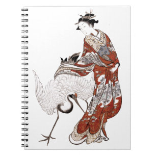 Japanerin und Krane (18. Jahrhundert) Notizblock