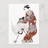 Japanerin und Krane (18. Jahrhundert) Postkarte (Vorderseite)