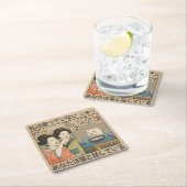 Japanerin Yells bei Cat Rechteckiger Pappuntersetzer (Vor Ort)