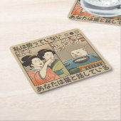 Japanerin Yells bei Cat Rechteckiger Pappuntersetzer (angewinkelt)