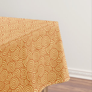 Japanerstrudelmuster - Mandarine u. Hellorangees Tischdecke