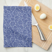 Japanerstrudelmuster - Marineblau und -WEISS Geschirrtuch (Viertel Falte)