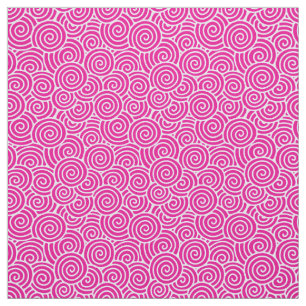 Japanerstrudelmuster - pinkfarbenes rosa und Weiß Stoff