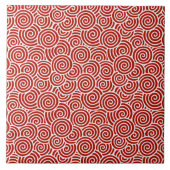 Japanerstrudelmuster - tiefrot und weiß fliese (Vorderseite)