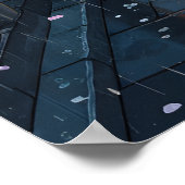 Japanese Alley Rain Night Cozy Anime Blossom urban Poster (Ecke)