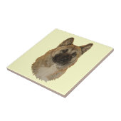 Japanese/American akita dog portrait art tile Fliese (Seite)