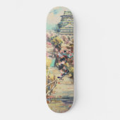 Japanese Anime Girl Japan Cherry Blossom Skateboard (Vorderseite)