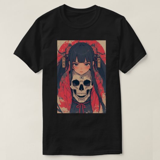 Japanese Anime Skull Note Girl Death 01 T-Shirt (Design vorne)