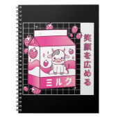 Japanese Anime Strawberry Milk Carton Cute Cow Notizblock (Vorderseite)