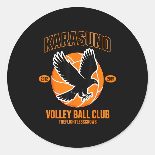Japanese Anime Volleyball Club Karasunooo High  Runder Aufkleber (Vorderseite)