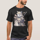 Japanese Art Cat Ninja Ukiyo-e Anime Style Samurai T-Shirt (Vorderseite)