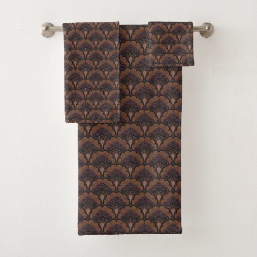Japanese art deco style - Chocolate Badhandtuch Set (Insitu)