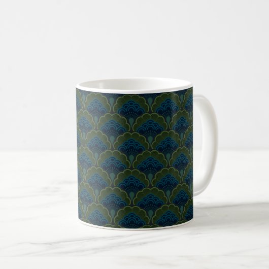 Japanese art deco style_Deep Forest Kaffeetasse (VorderseiteRechts)