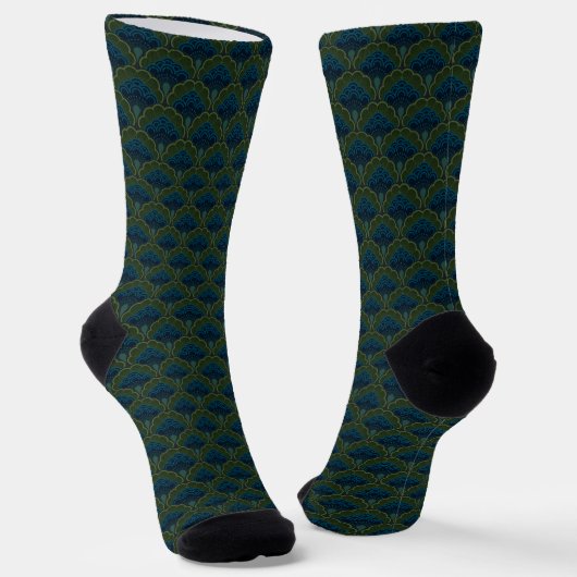 Japanese art deco style_Deep Forest Socken (Gewinkelt)