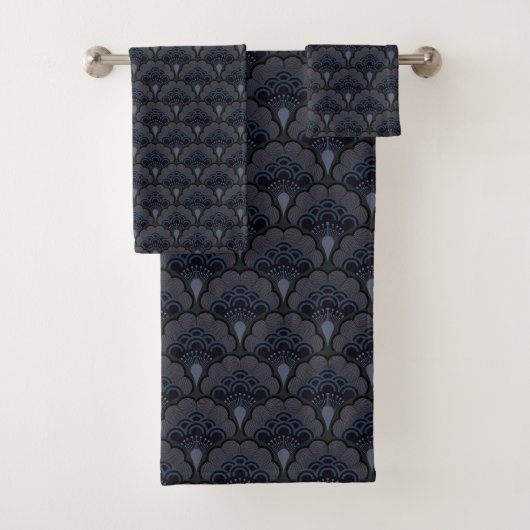 Japanese art deco style_Smoky Mist Badhandtuch Set (Insitu)