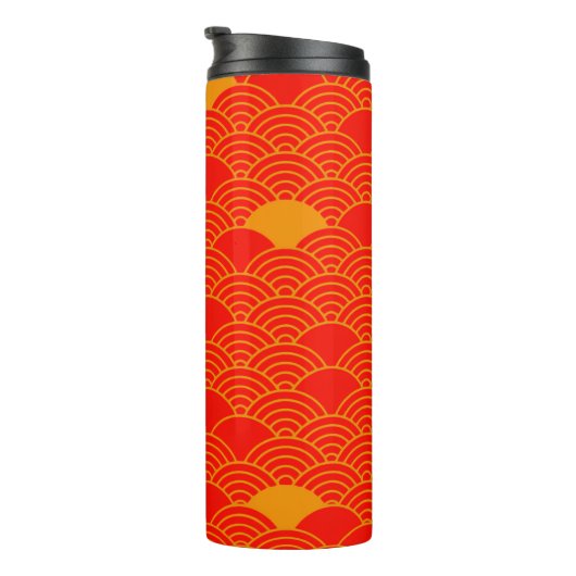 Japanese Art Pattern Tumbler Thermosbecher (Nach rechts gedreht)