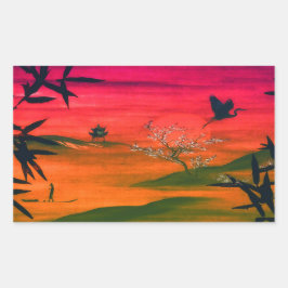 JAPANESE ART RECHTECKIGER AUFKLEBER