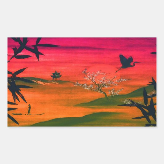 JAPANESE ART RECHTECKIGER AUFKLEBER (Vorderseite)