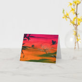 JAPANESE ART SUNSET DANKE CARD KARTE (Gelbe Blume)