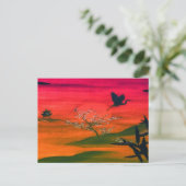 JAPANESE ART SUNSET POSTKARTE (Stehend Vorderseite)