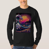 Japanese Art Ukiyo-e Style Retrowave Great Wave Of T-Shirt (Vorderseite)