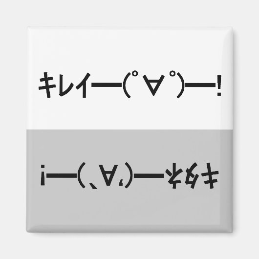 Japanese ASCII Art「キレイー!」&「キタネー!」dishwasher magnet (Vorne)