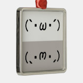 Japanese ASCII Art「シャキーン」&「ショボーン」 Silbernes Ornament (Rechts)
