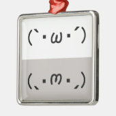 Japanese ASCII Art「シャキーン」&「ショボーン」 Silbernes Ornament (Links)