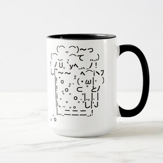 Japanese ASCII Art「beer」(black) Tasse (Rechts)