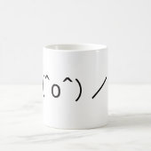 Japanese ASCII Art「＼(^o^)／オワタ」 Kaffeetasse (Mittel)
