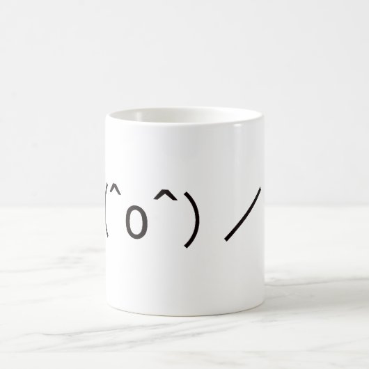 Japanese ASCII Art「\(^o^)/オワタ」 Kaffeetasse (Mittel)