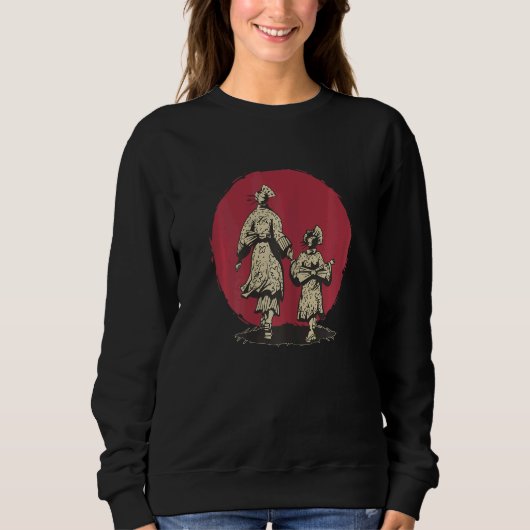 Japanese Asian Mom Samurai Culture Scenery Vintage Sweatshirt (Vorderseite)