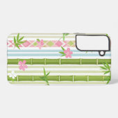 Japanese Bamboo and Floral Stripe Pattern Samsung Galaxy Hülle (Rückseite (Horizontal))