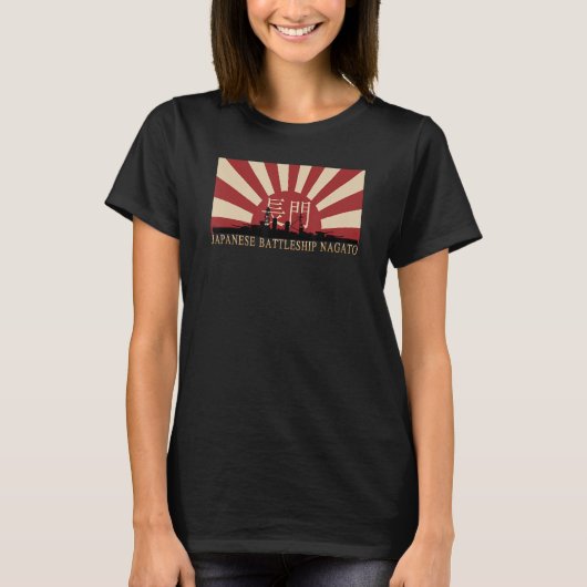 Japanese Battleship Nagato Rising Sun Flag T-Shirt (Vorderseite)