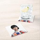 Japanese beauty pinup rechteckiger pappuntersetzer (Vor Ort)