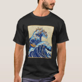 Japanese Big Wave of Cats Surfing Kanagawa Wave Vi T-Shirt (Vorderseite)