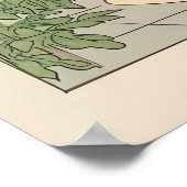 Japanese Black Cat on Toilet Print Funny Bathroom Poster (Ecke)