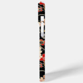 Japanese Black Floral Pattern Monogrammed Case-Mate iPhone Hülle (Rückseite / Links)