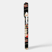 Japanese Black Floral Pattern Monogrammed Case-Mate iPhone Hülle (Rückseite / Links)