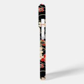 Japanese Black Floral Pattern Monogrammed Case-Mate iPhone Hülle (Rückseite / Links)