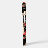 Japanese Black Floral Pattern Monogrammed Case-Mate iPhone Hülle (Rückseite / Links)
