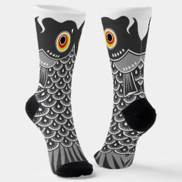 Japanese Black Koinobori Carp Streamer Socken