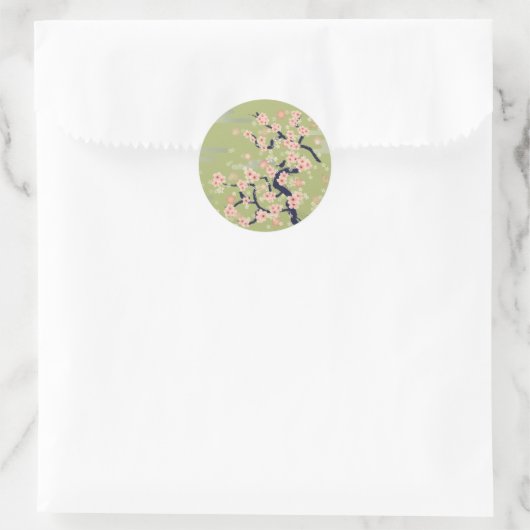 JAPANESE Blossom Runder Aufkleber (Tasche)