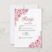 Japanese Blossom Wedding – Pink Floral RSVP (Vorderseite)