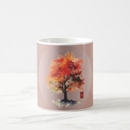 Japanese Blossom with Kanji Kaffeetasse (Mittel)