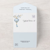 Japanese Blue Lantern Wedding All In One Einladung (Außenbereich)