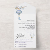 Japanese Blue Lantern Wedding All In One Einladung (Innen Boden)